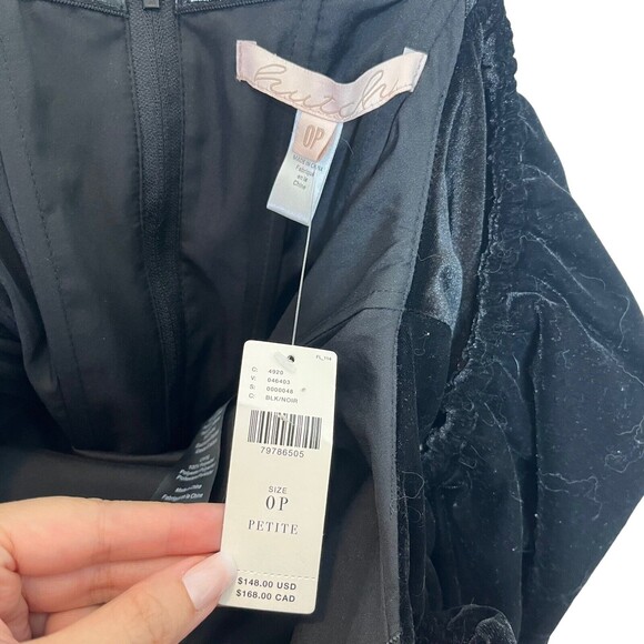 Anthropologie NWT Hutch Velvet Corset Top Women’s Size 0P Off Shoulder Black - Picture 9 of 11